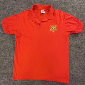 Anvil Mens XL Red Irish American‎ Athletic Club Newport RI Polo Shirt USA Made